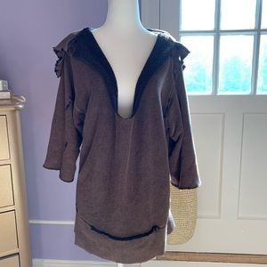 Free People distressed Brown Sweatshirt. Small.